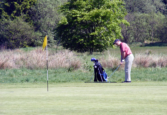 chipping onto the green