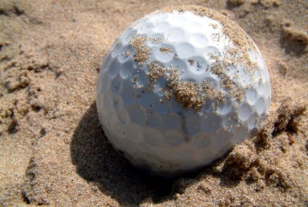 playing a long bunker shot